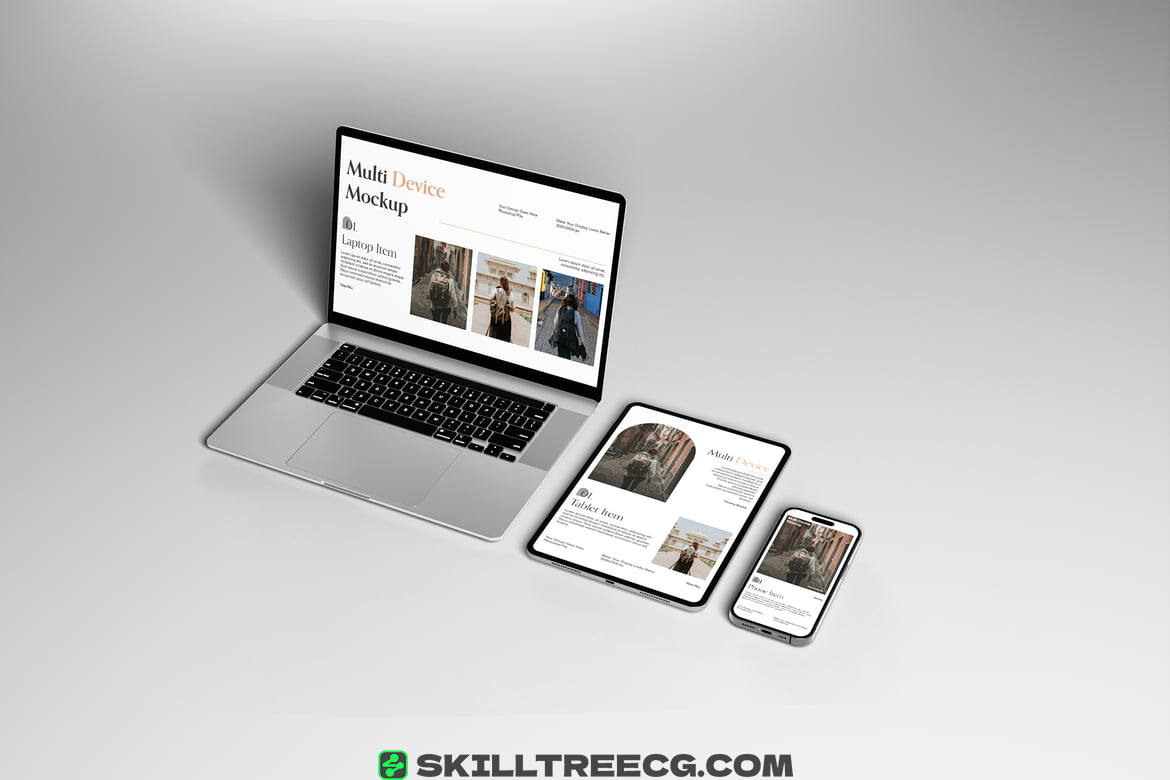 Multi Devices Mockup with Clean Background（210356）-技能树